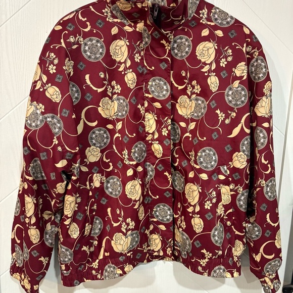 R&R Sport Jackets & Blazers - Floral Burgundy  Vintage Jacket